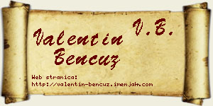 Valentin Bencuz vizit kartica